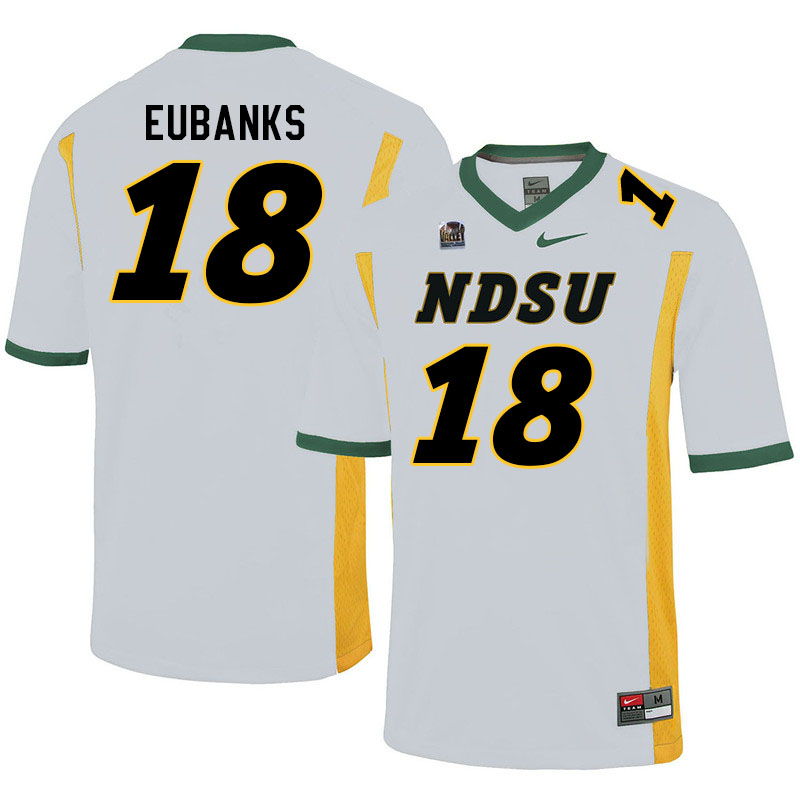 Men #18 Courtney Eubanks North Dakota State Bison College Football Jerseys Sale-White